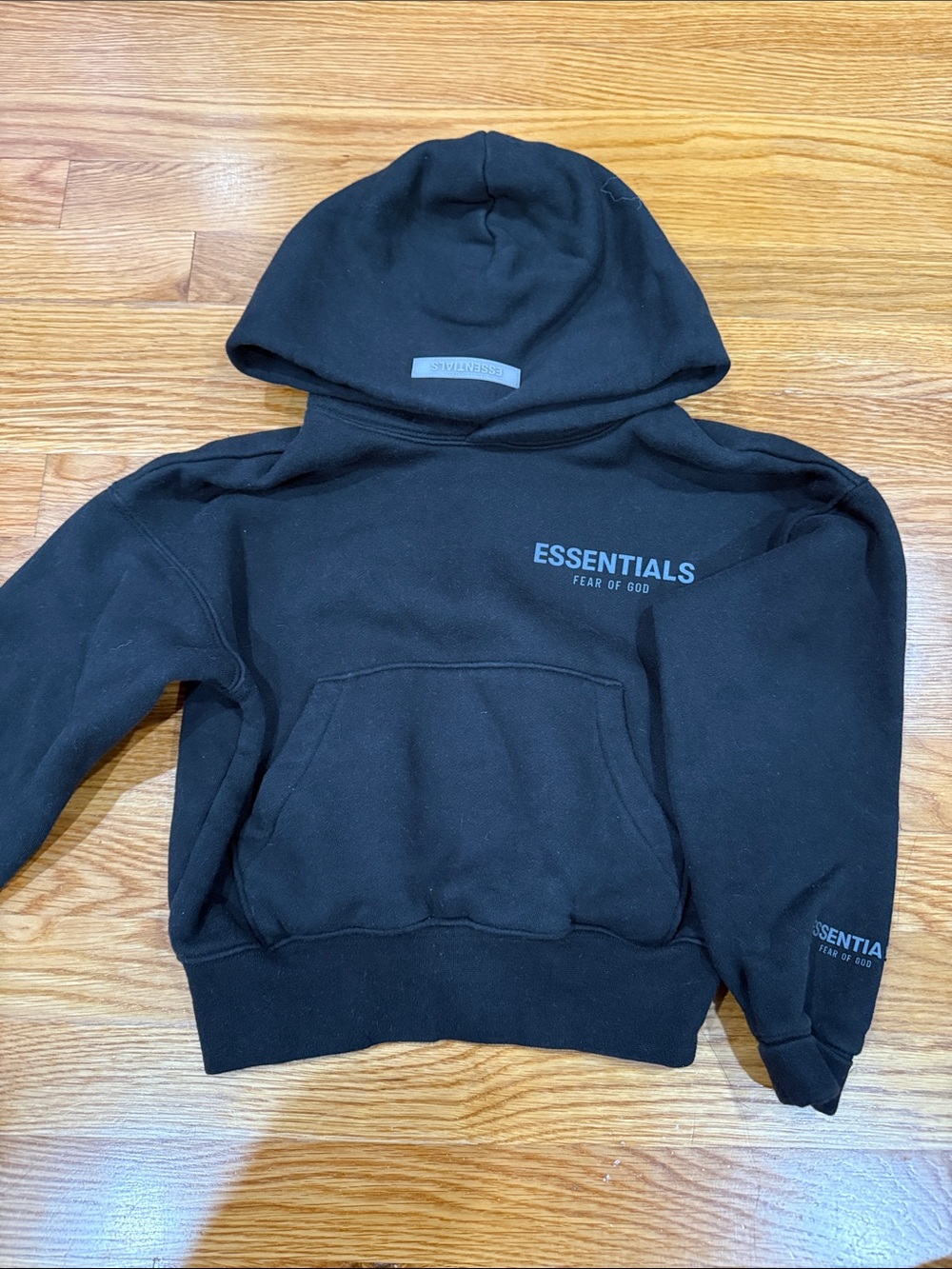 Fear of God Kids Black ESSENTIALS Hoodie